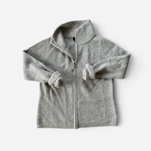 Grey talbots cashmere zip up sweater